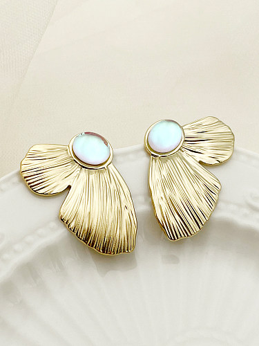 1 Pair Classical Vintage Style Romantic Butterfly Polishing Plating Inlay Stainless Steel  Artificial Gemstones Gold Plated Ear Studs