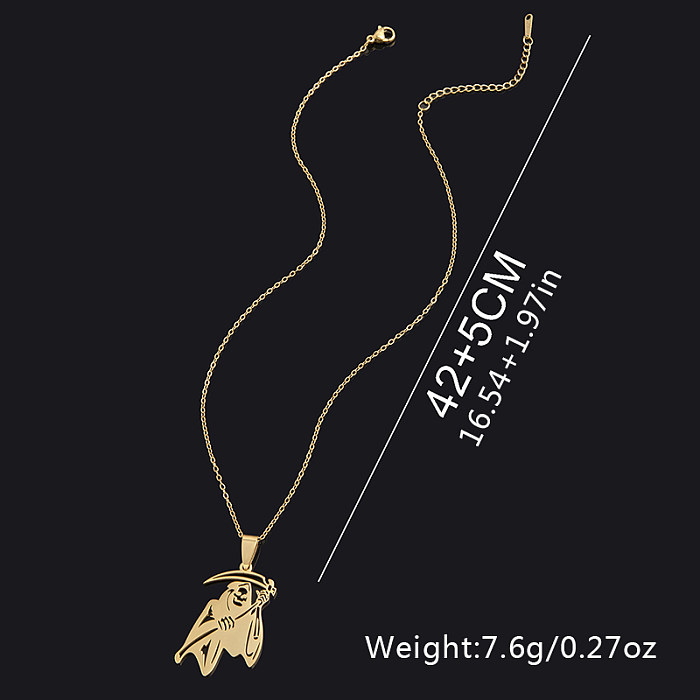 Hip-Hop-Cool-Style-Halskette mit menschlichem Edelstahl-Überzug, ausgehöhlter Anhänger, lange Halskette