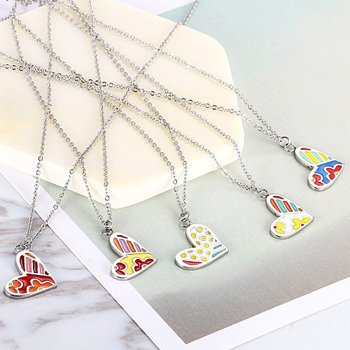 Wholesale Simple Love Pendant Temperament Stainless Steel  Necklace Clavicle Chain