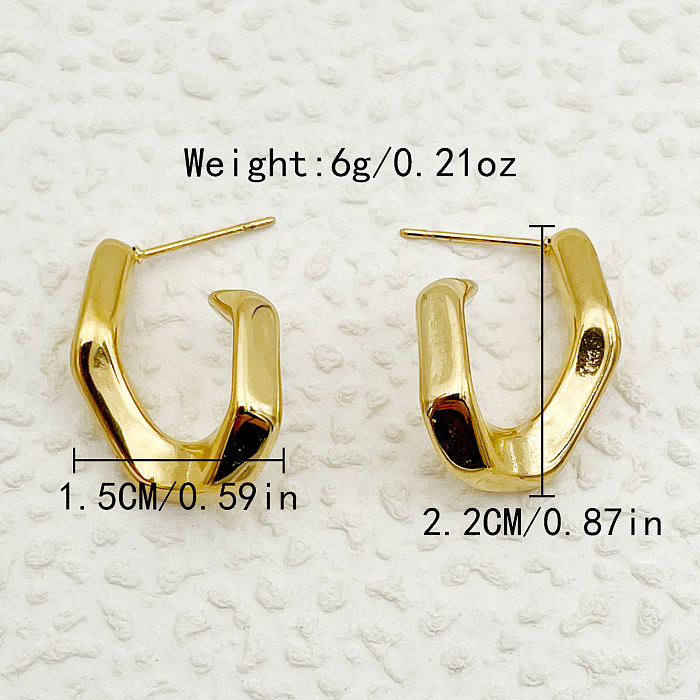 1 Pair Roman Style Commute Solid Color Plating Stainless Steel  Gold Plated Ear Studs
