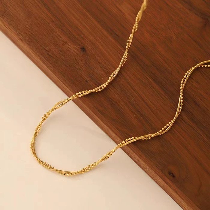 Estilo vintage estilo simples geométrico cor sólida chapeamento de aço inoxidável colar banhado a ouro 18K