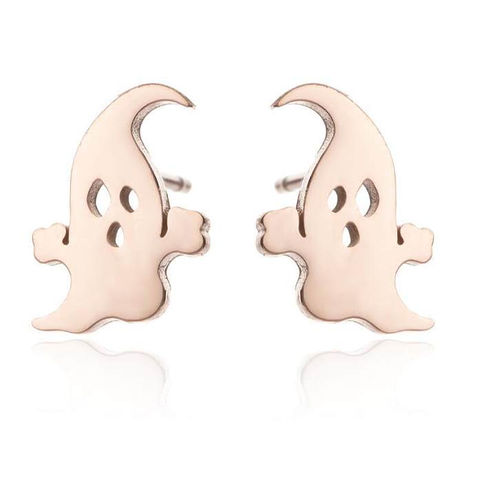 1 paire de clous d'oreilles géométriques plaqués en acier inoxydable, à la mode