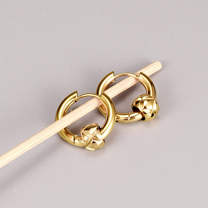 1 Paar IG Style Simple Style Geometrische Beschichtung Edelstahl 18K vergoldete Ohrringe