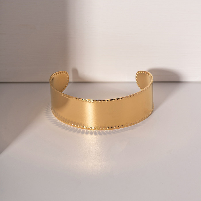 Bracelet plaqué or 18 carats en acier inoxydable de couleur unie de style IG