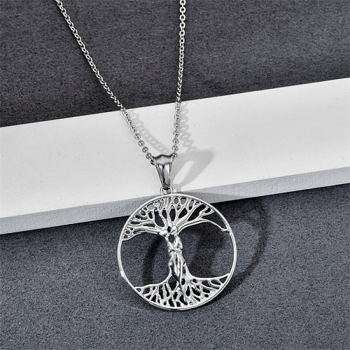 Simple Style Tree Stainless Steel  Plating Gold Plated Pendant Necklace