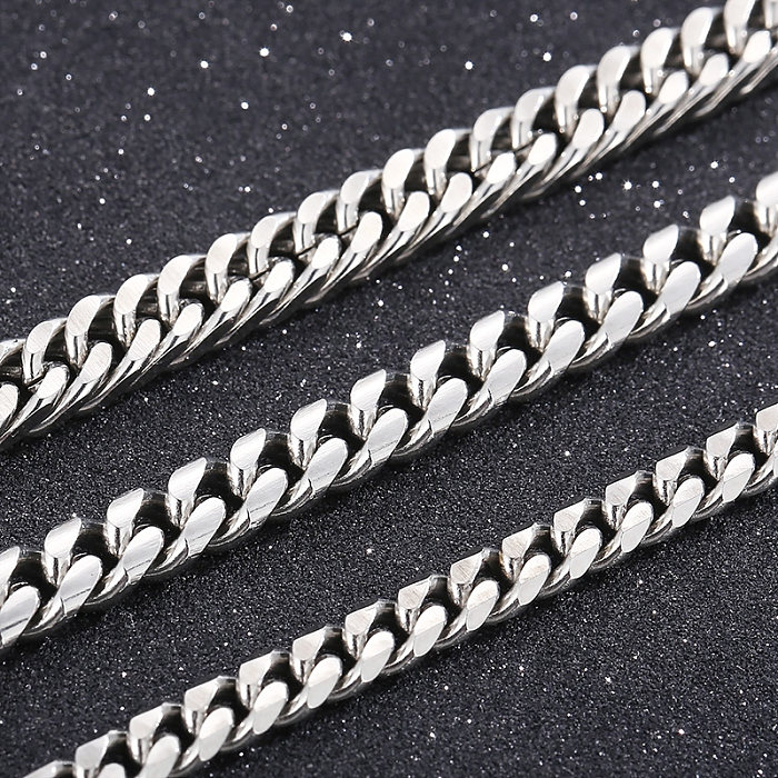 Hip-Hop Retro Solid Color Titanium Steel Bracelets In Bulk