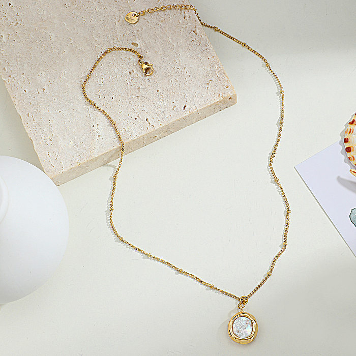 Collier avec pendentif en perles d'eau douce, en acier inoxydable, bijoux, vente en gros