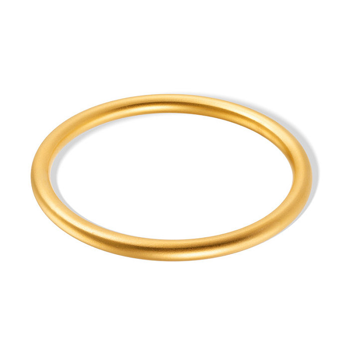 Retro Solid Color Stainless Steel Gold Plated Bangle In Bulk