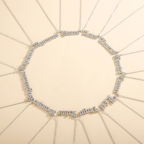 Einfache Halskette mit Sternbild-Anhänger aus Edelstahl