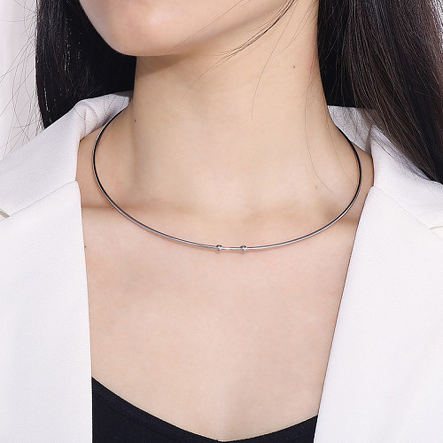Commute Solid Color Stainless Steel Plating Gold Plated Choker