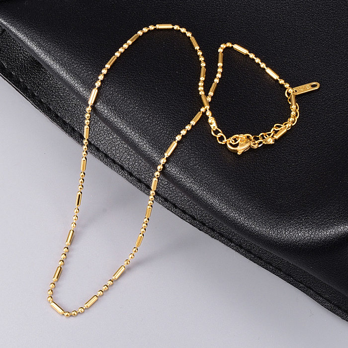 1 Piece Simple Style Solid Color Stainless Steel Necklace