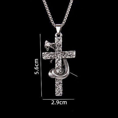 Hip-Hop Retro Snake Stainless Steel  Alloy Patchwork Pendant Necklace