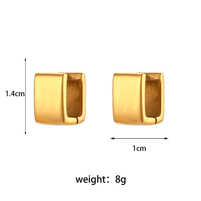 Casual Square Stainless Steel  Earrings Plating Stainless Steel  Earrings