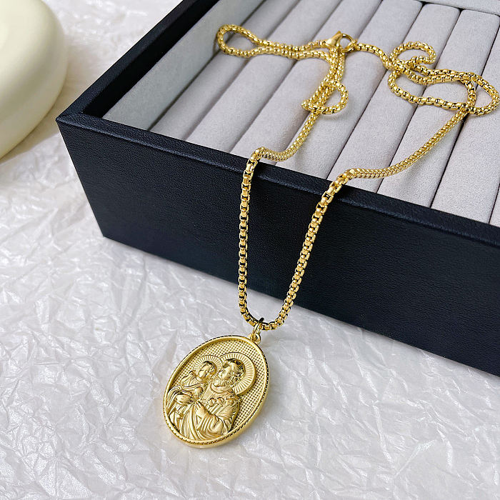 Ethnic Style Portrait Stainless Steel  Stainless Steel Plating Pendant Necklace