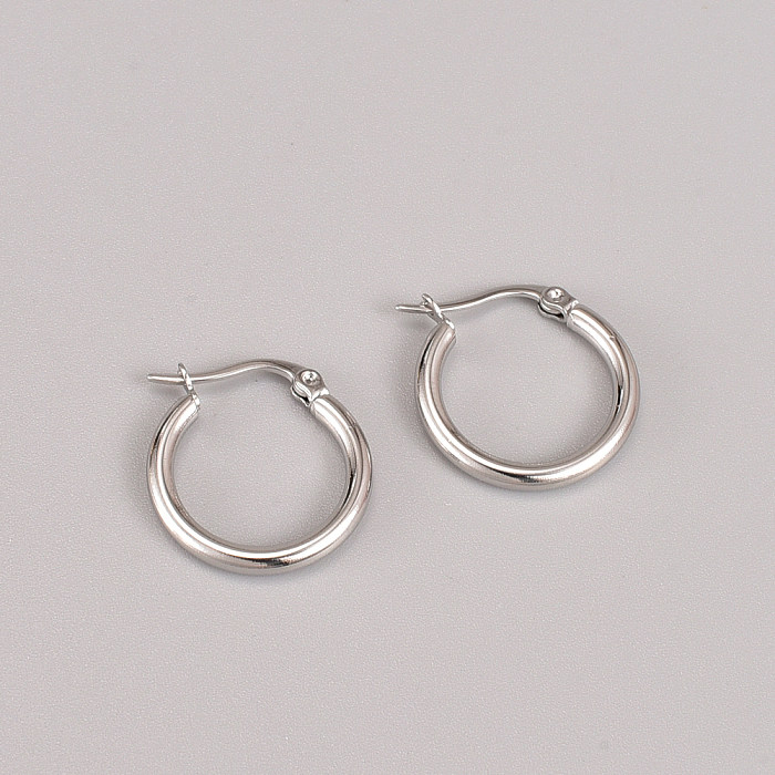 jewelry Simple Round Stainless Steel Hoop Earrings Wholesale Jewelry