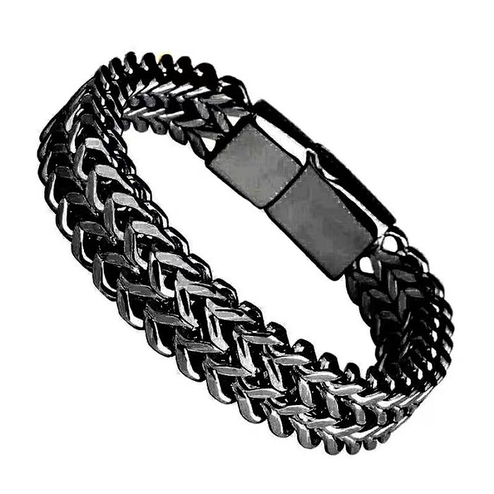 Hip-Hop Geometric Solid Color Stainless Steel Plating Bracelets 1 Piece