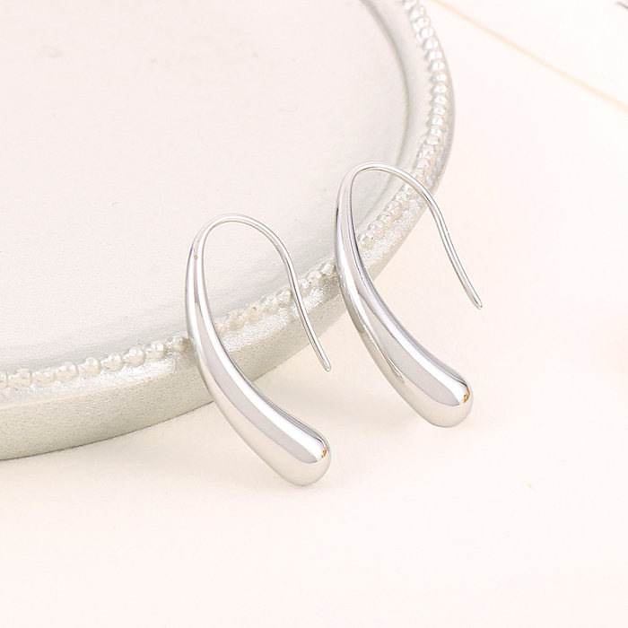 1 Paar schlichte Streetwear-Ohrringe aus Edelstahl mit geometrischer Beschichtung