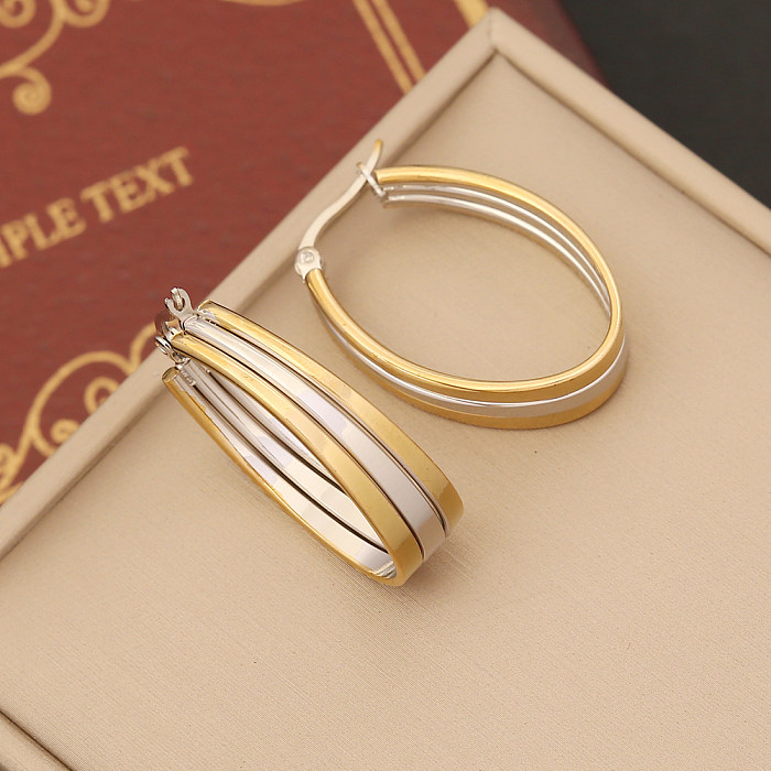 Modern Style Round Stainless Steel  Plating Earrings