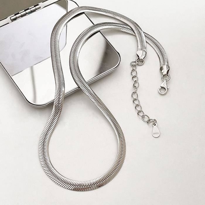 Simple Style Solid Color Stainless Steel Polishing Necklace