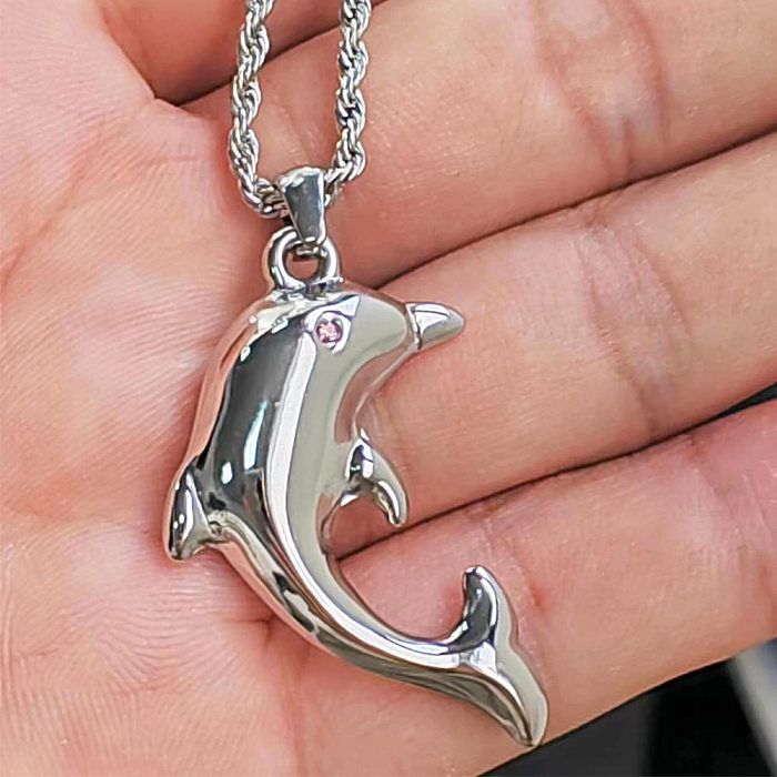 Fashion Dolphin Stainless Steel  Stainless Steel Plating Pendant Necklace 1 Piece