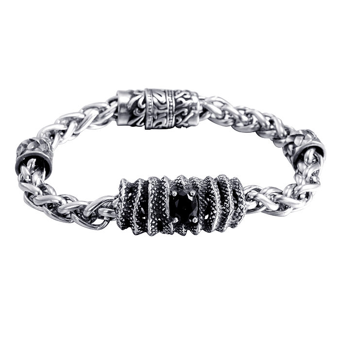 Hip-Hop Geometric Stainless Steel Polishing Titanium Steel Bracelets