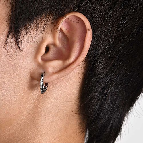 1 pièce de boucles d'oreilles créoles géométriques en acier inoxydable de style moderne et basique