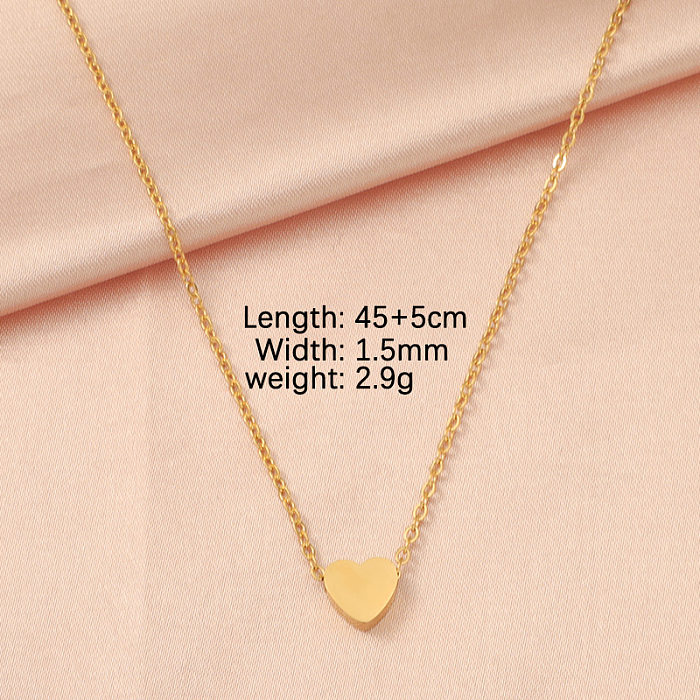 Lady Simple Style Star Moon Heart Shape Stainless Steel  Gold Plated Silver Plated Pendant Necklace In Bulk