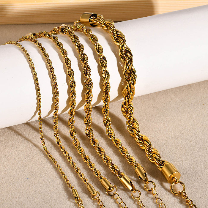 Pulseiras banhadas a ouro 18K com revestimento de aço inoxidável de cor sólida estilo clássico