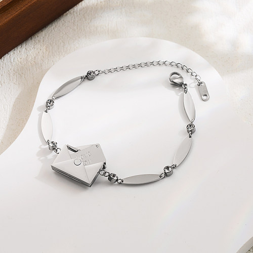 Bracelets plaqués or 18 carats en acier inoxydable avec lettre de style IG