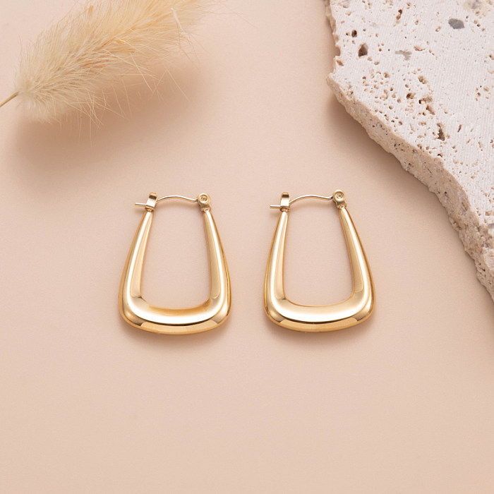1 Pair Vintage Style Simple Style Circle Snake Plating Stainless Steel  18K Gold Plated Ear Studs