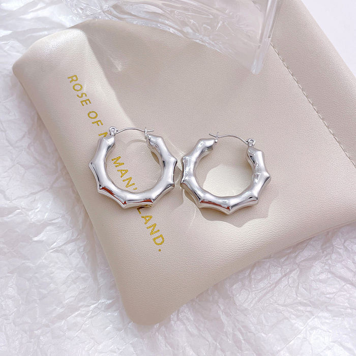 1 Pair Elegant Simple Style Commute Geometric Plating Stainless Steel  Earrings