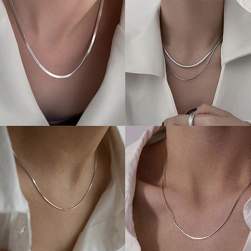 Hip-Hop Simple Style Geometric Stainless Steel Polishing Chain Necklace