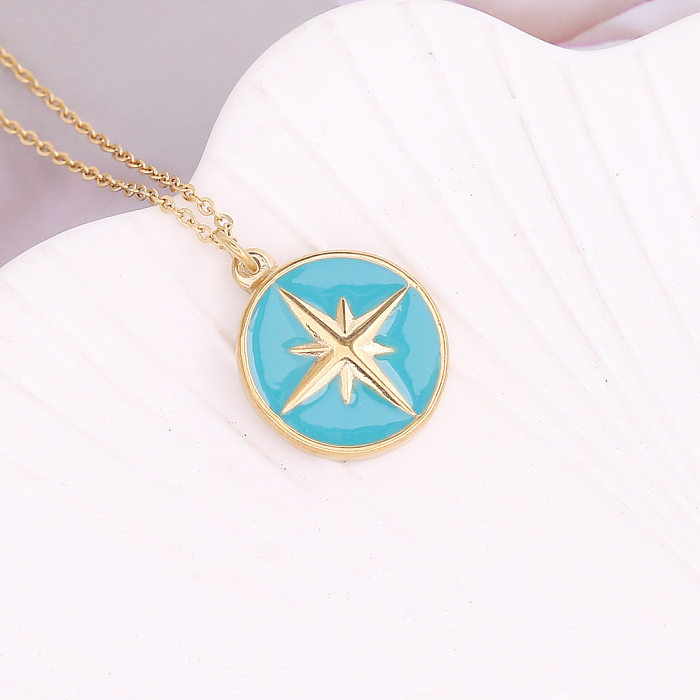 New Oil Drop Cross Eye Pendant Personalized Stainless Steel  Necklace