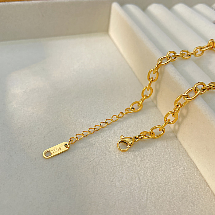 Simple Style Solid Color Titanium Steel Bracelets