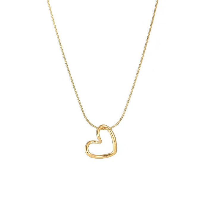 Collier avec pendentif en acier inoxydable en forme de cœur, vente en gros