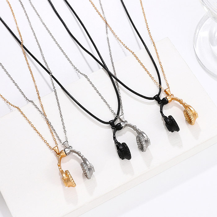 Fashion Headset Alloy Plating Pendant Necklace 1 Pair