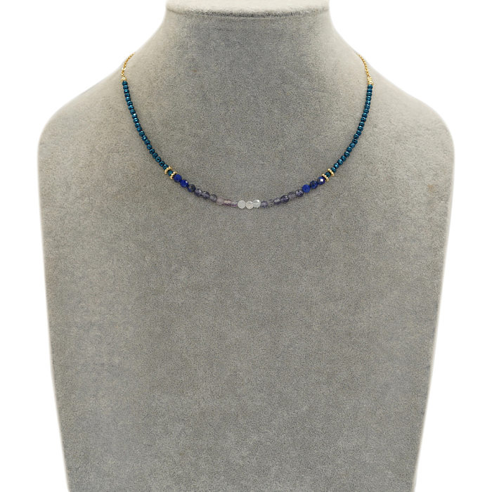 Geometrische handgefertigte Halskette aus Edelstahl im modernen Stil