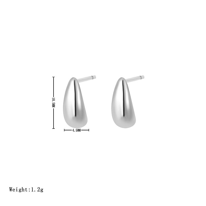 1 paire de clous d'oreilles en acier inoxydable, placage géométrique, Style Simple