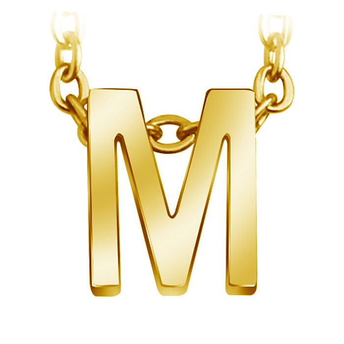 Modische Halskette mit Buchstaben-Anhänger aus Edelstahl. Halsketten aus Edelstahl