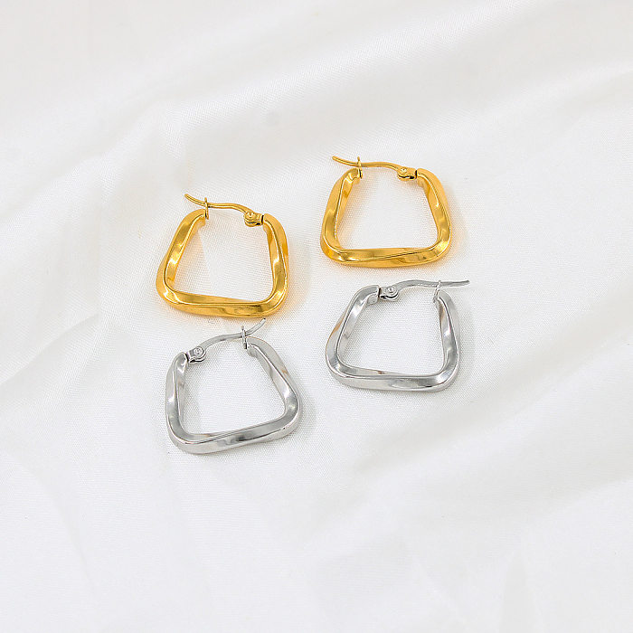 Simple Style Solid Color Stainless Steel  Irregular Plating Earrings 1 Pair