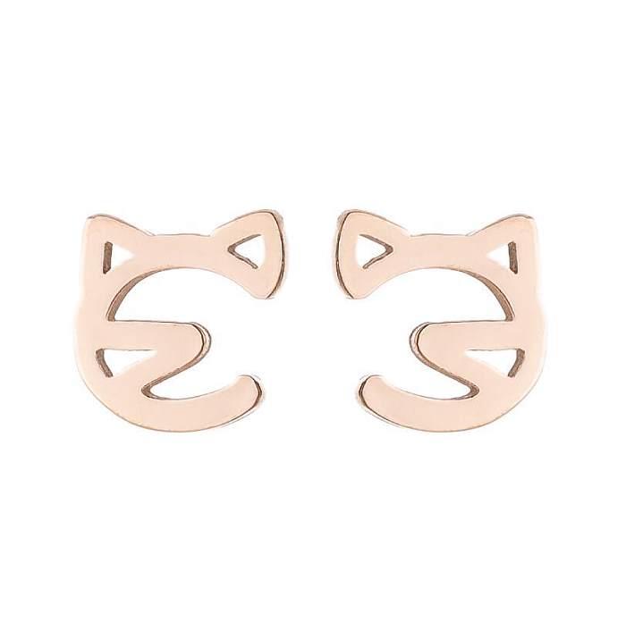 Simple Style Heart Shape Stainless Steel  Plating Ear Studs 1 Pair