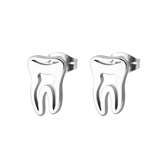 Fashion Solid Color Stainless Steel  Ear Studs 1 Pair