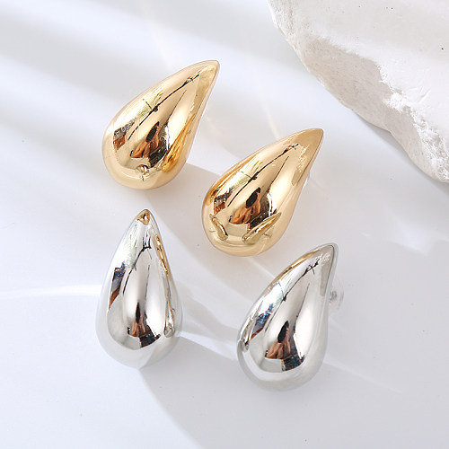 1 Pair Vacation Solid Color Plating Stainless Steel  Gold Plated Silver Plated Ear Studs