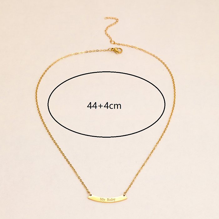 Basic Geometric Letter Stainless Steel  Plating 18K Gold Plated Necklace