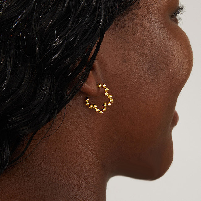 1 Pair Simple Style Flower Stainless Steel  Plating Earrings