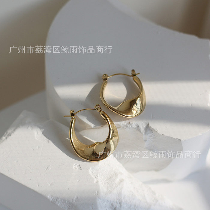 Korean Geometric Rotating Stainless Steel Earrings