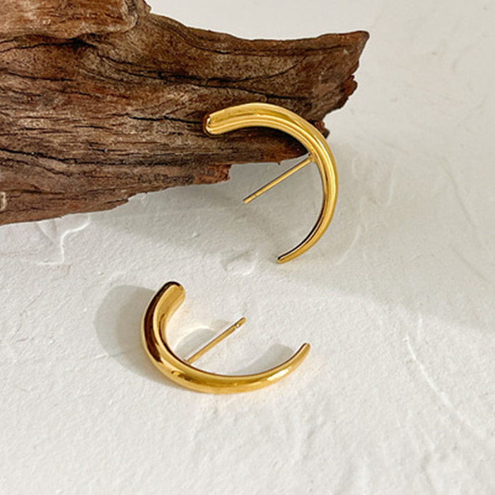 Simple Style Geometric Stainless Steel Plating Earrings 1 Pair