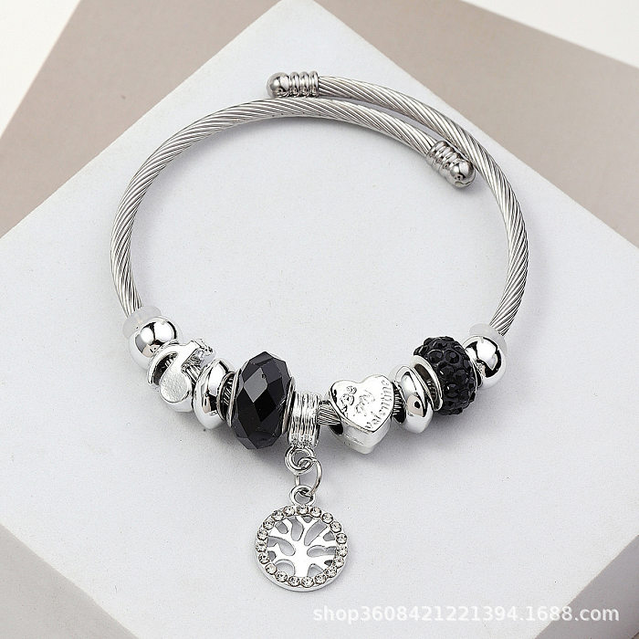 Elegant Heart Shape Butterfly Stainless Steel Bangle In Bulk