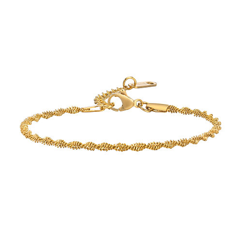 Atacado estilo simples estilo romano geométrico cor sólida pulseiras banhadas a ouro