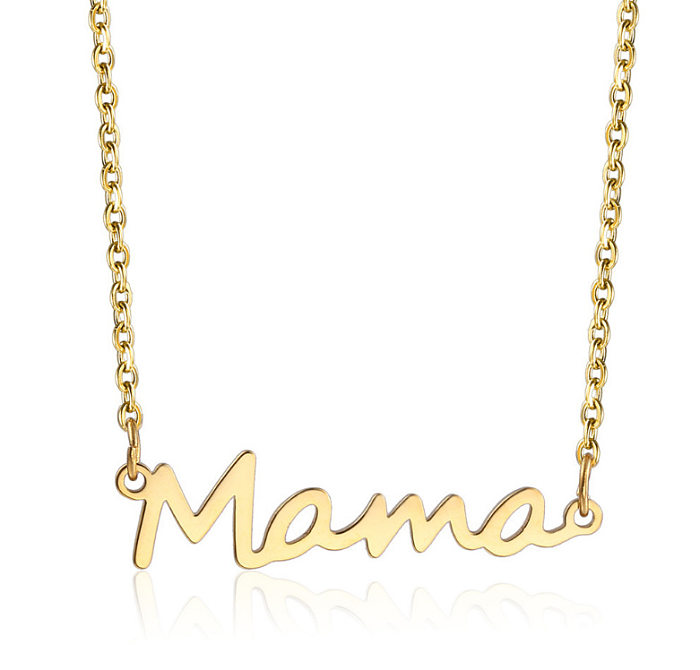 MAMA-Buchstaben-Edelstahlbeschichtung, vergoldete Halskette